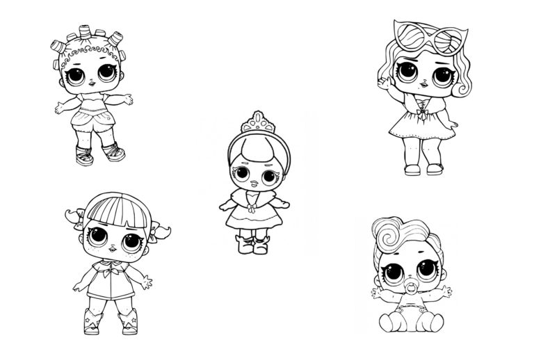 Coloring Pages of LOL Surprise Dolls. 80 Pieces of Black and White Pictures