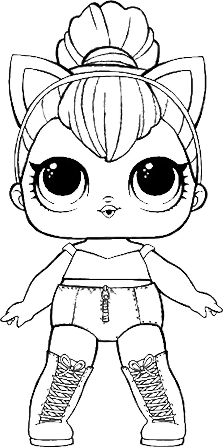 Coloring Pages of LOL Surprise Dolls 80 Pieces of Black