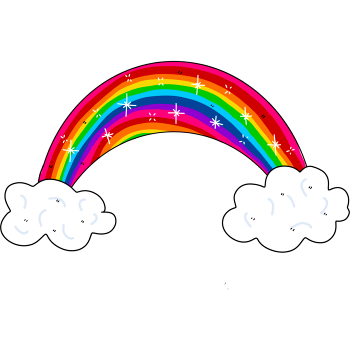 Imágenes PNG de arco iris sobre fondo transparente