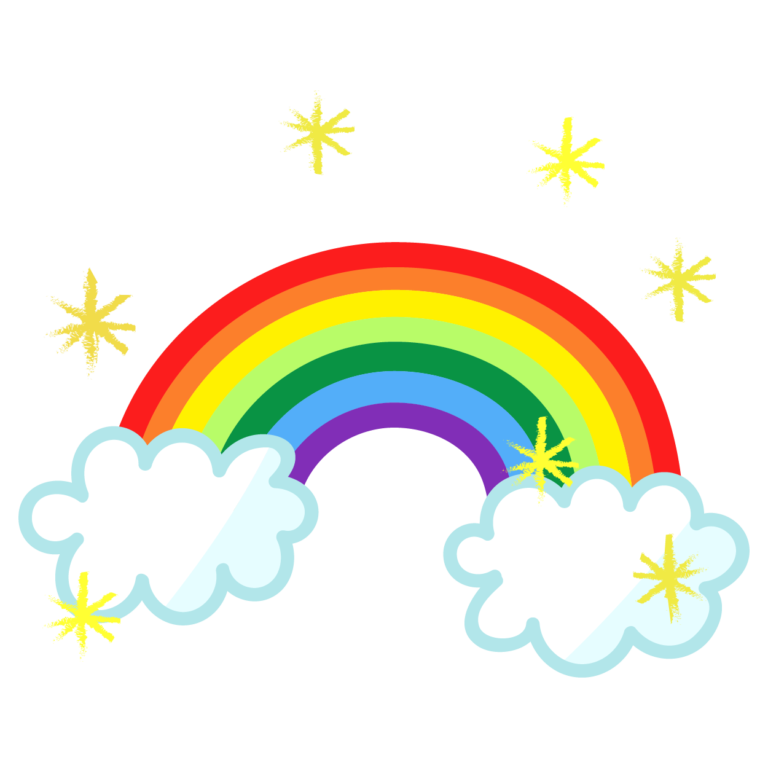 Immagini arcobaleno in PNG su uno sfondo trasparente