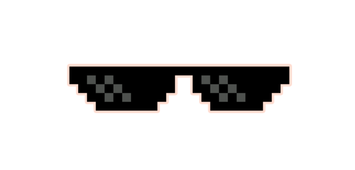 Pixel óculos de sol PNG em fundo transparente