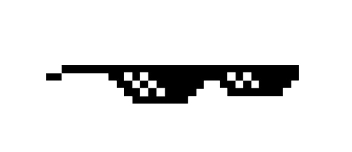 Pixel occhiali da sole PNG su sfondo trasparente