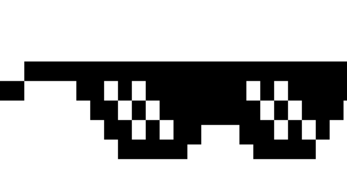 Lunettes de soleil pixel PNG sur fond transparent