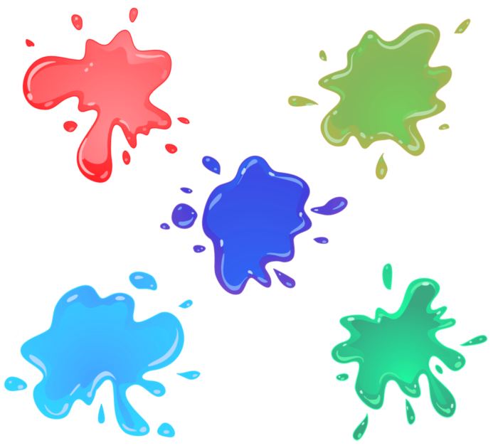 Splashes, Spots and Blots on Transparent Background in PNG-Format