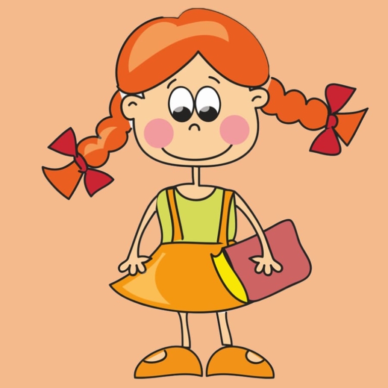 девочку рисовать в классе. ученица. девочка школьница. первоклашка иллюстрация. девочку рисовать в классе.