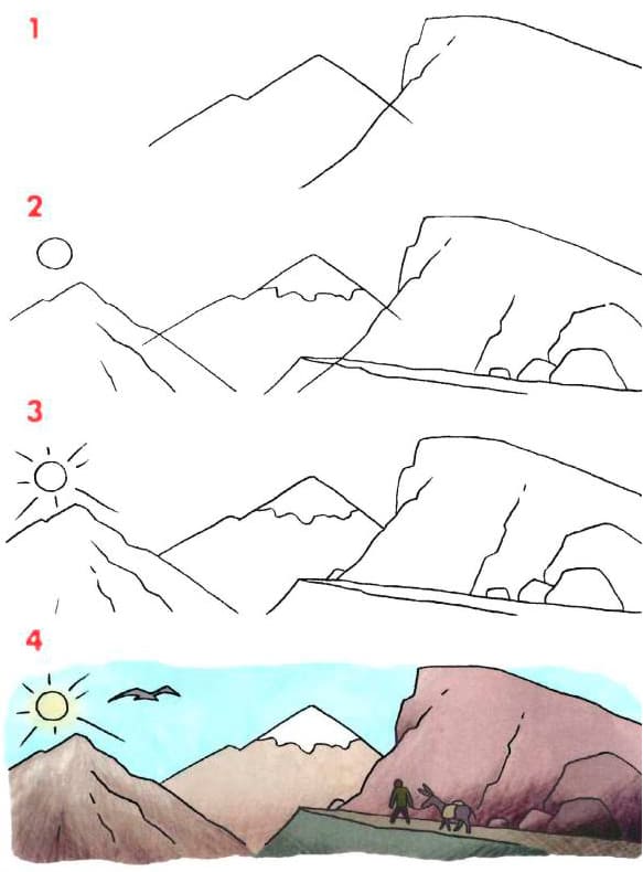 Kresby přírody pro skicování - 100 krásných obrázků krajin