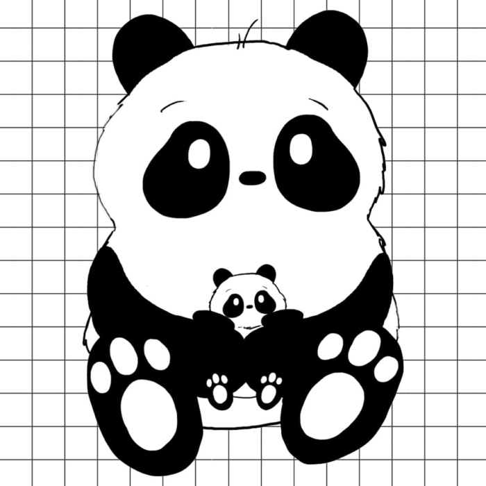 Панда картинки для срисовки - 100 идей для рисования