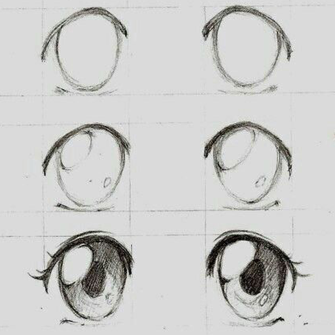 Аниме глаза карандашом для начинающих