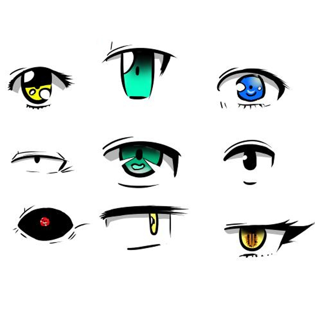Анимешные глаза для срисовки для начинающих
