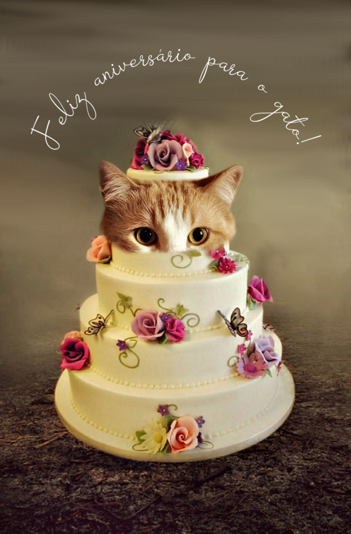 Imagens de Feliz aniversário para do gato - 50 cartões grátis