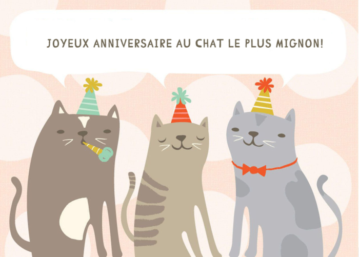 Joyeux anniversaire au chat images - 50 cartes de voeux gratuites