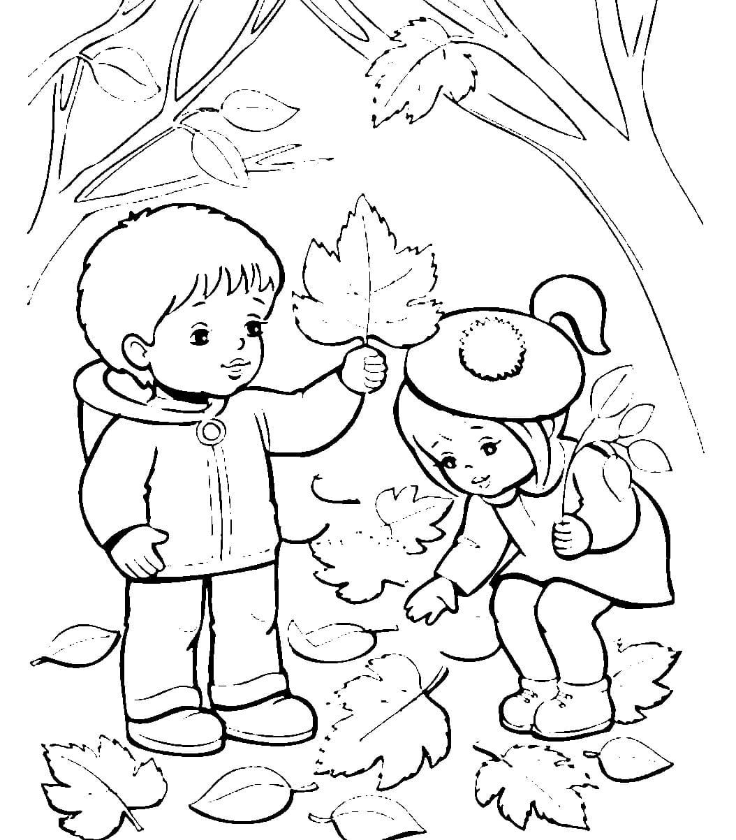 Осень раскраска для детей