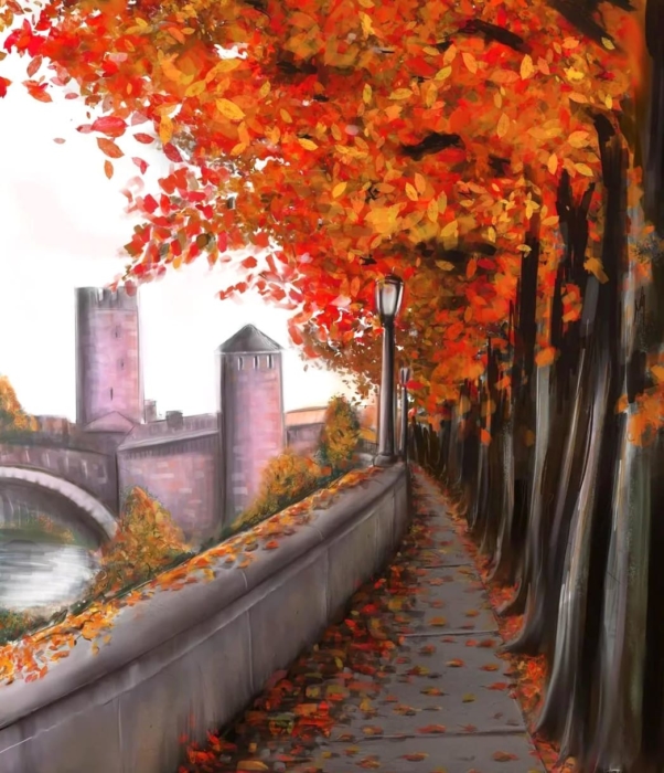 Zdjęcia i rysunki jesieni do szkicowania