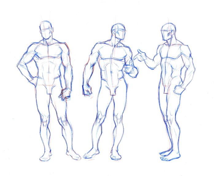 Bocetos de Poses Masculinas