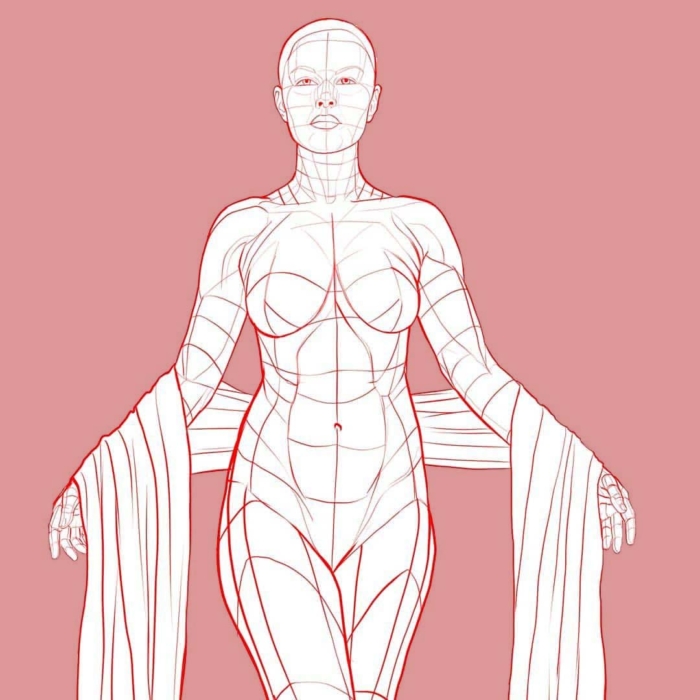Zeichnungen des menschlichen Körpers zum Skizzieren