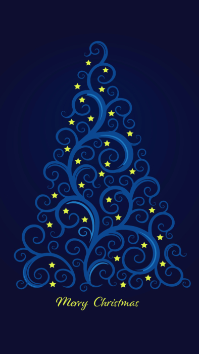 Fond d'écran de téléphone portable de arbre de Noël et décorations