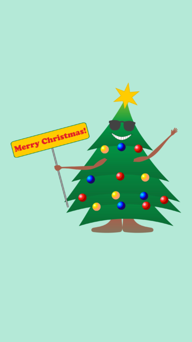 携帯電話の壁紙クリスマスツリーと木の装飾
