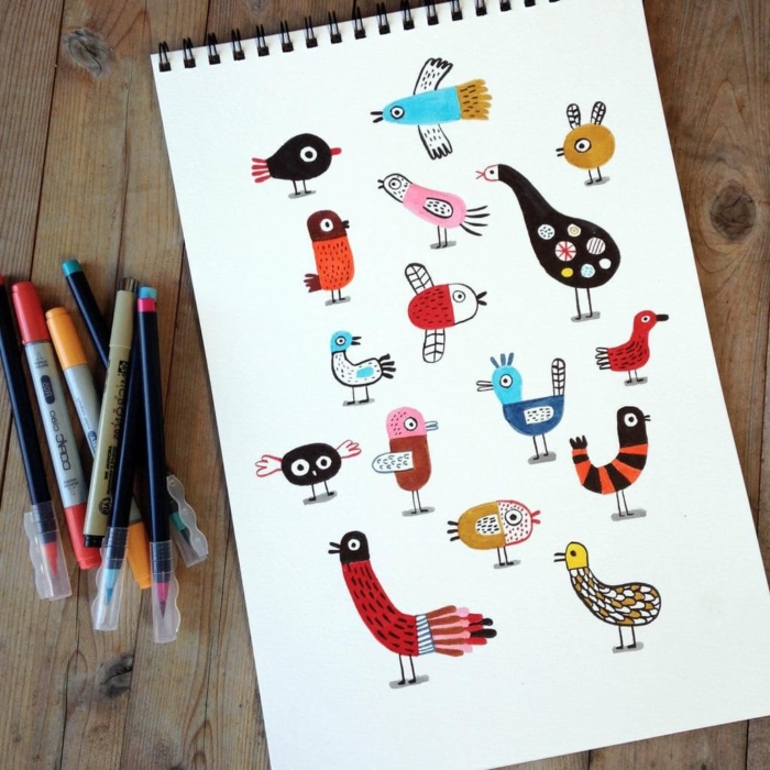 Drawings With Felt-Tip Pens For Sketching