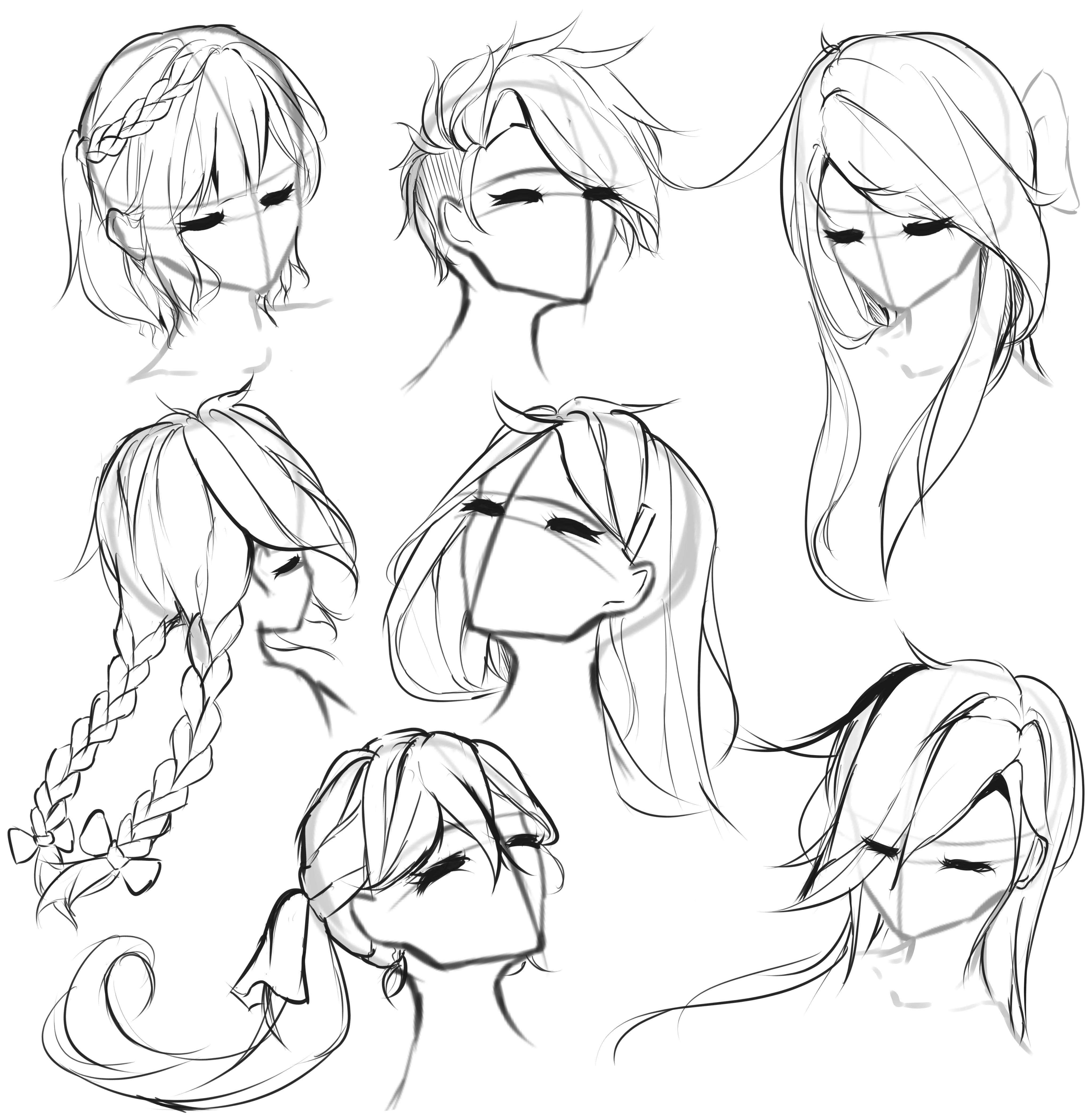 Drawing hair references