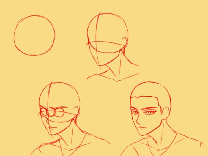 Kresby lidských tváří pro skicování