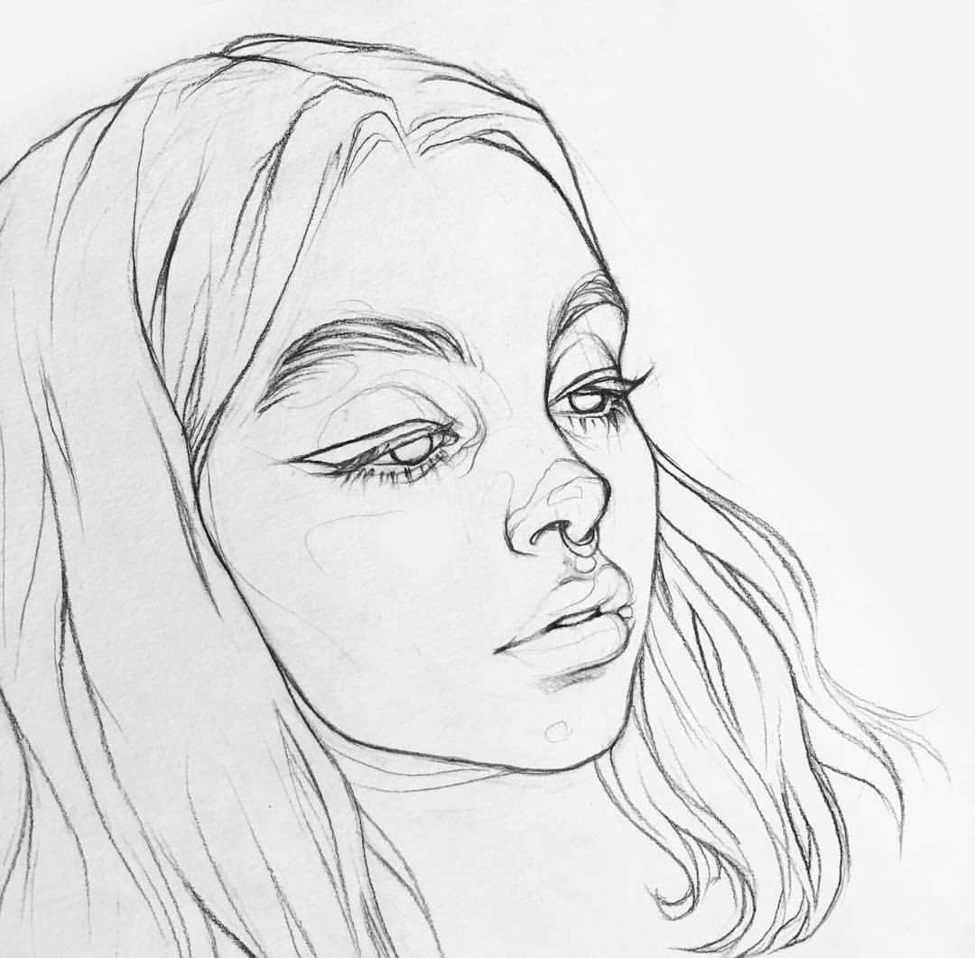 Картинки для срисовки девочек лицо