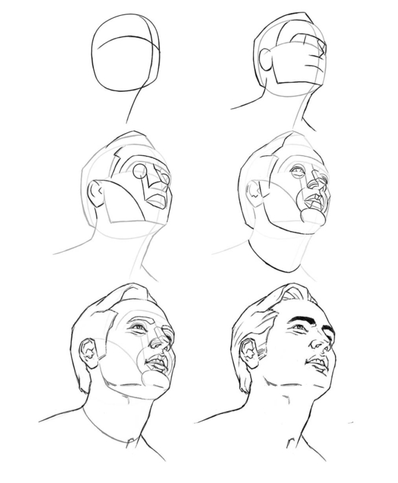 Rysunki ludzkich twarzy do szkicowania