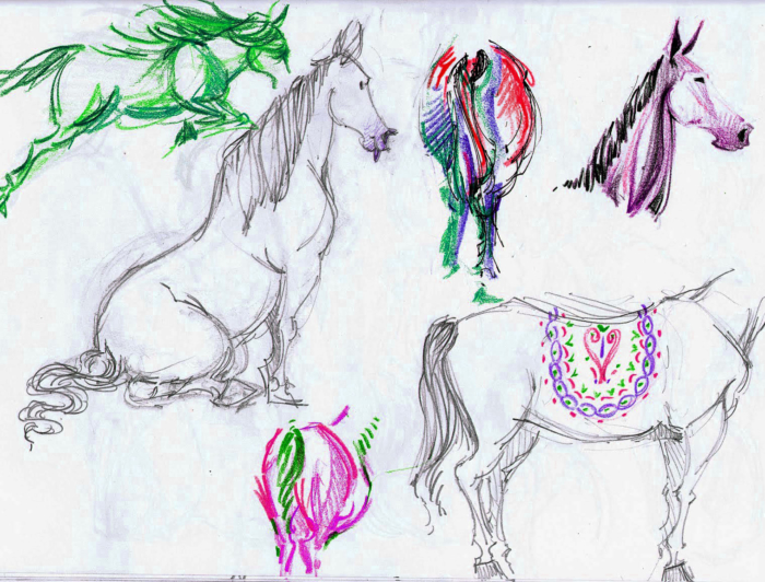 Рисунки лошадей для срисовки - 100 картинок бесплатно