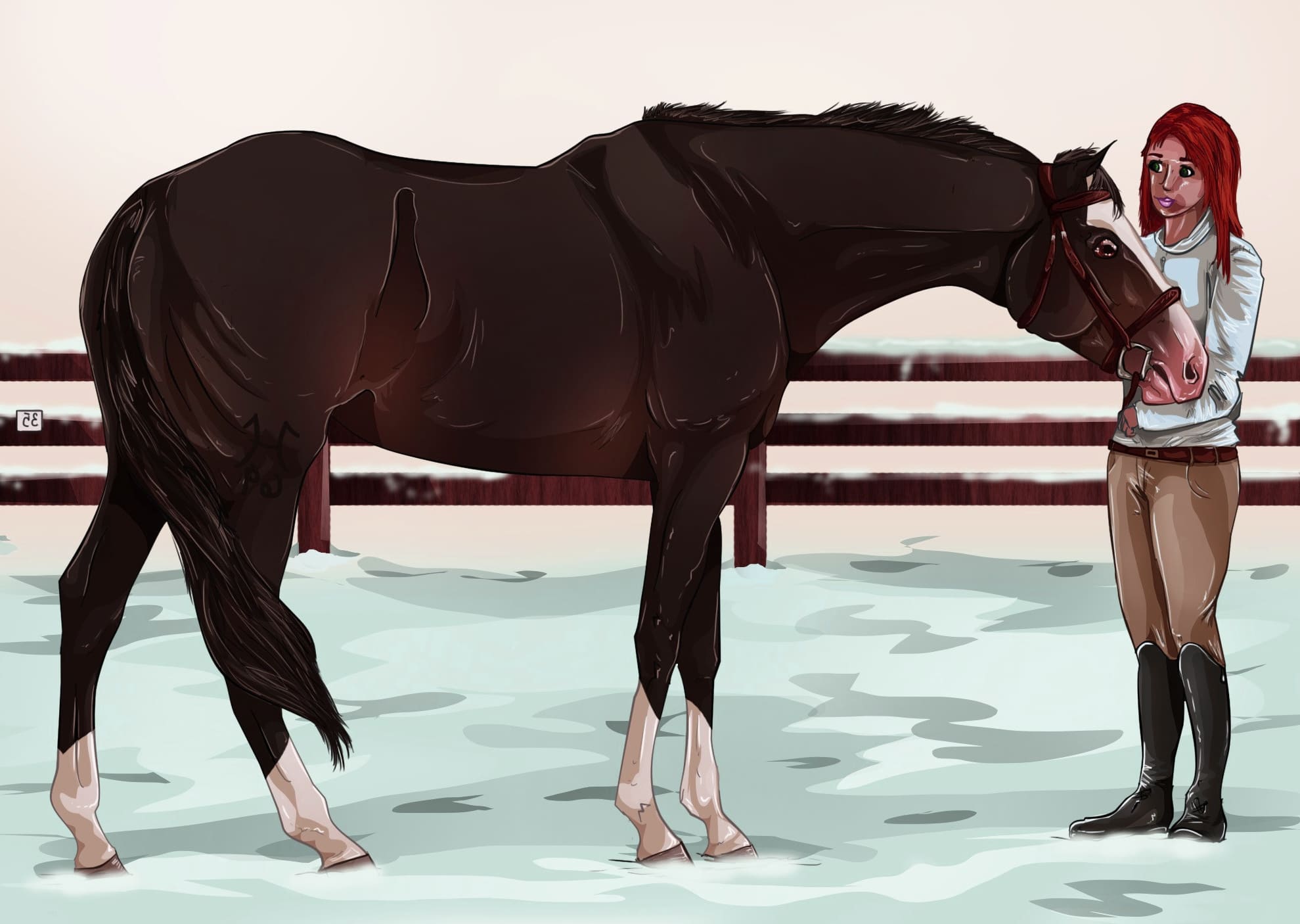 Арты лошадей и людей