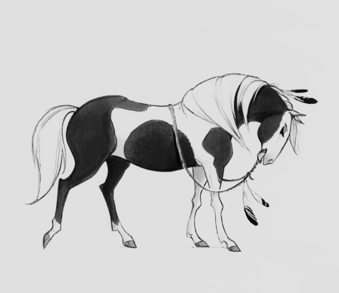 Kresby koní pro skicování - 100 obrázků zdarma