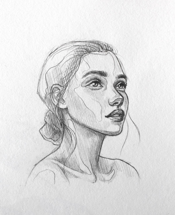 Porträts mit Bleistift gezeichnet - 100 Zeichnungen zum Skizzieren