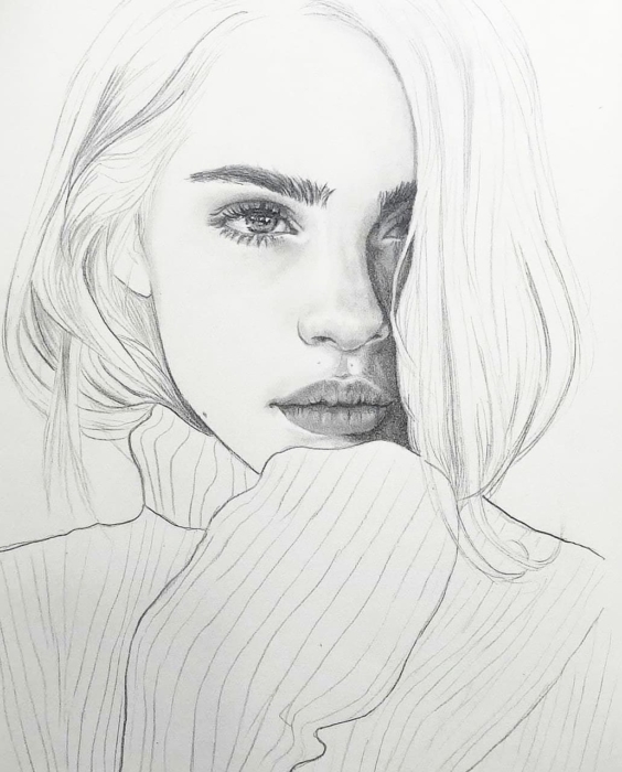 Pencil-Drawn Portraits - 100 Drawings to Sketch For Free