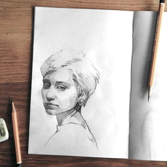 Retratos dibujados con lápiz - 100 dibujos gratis