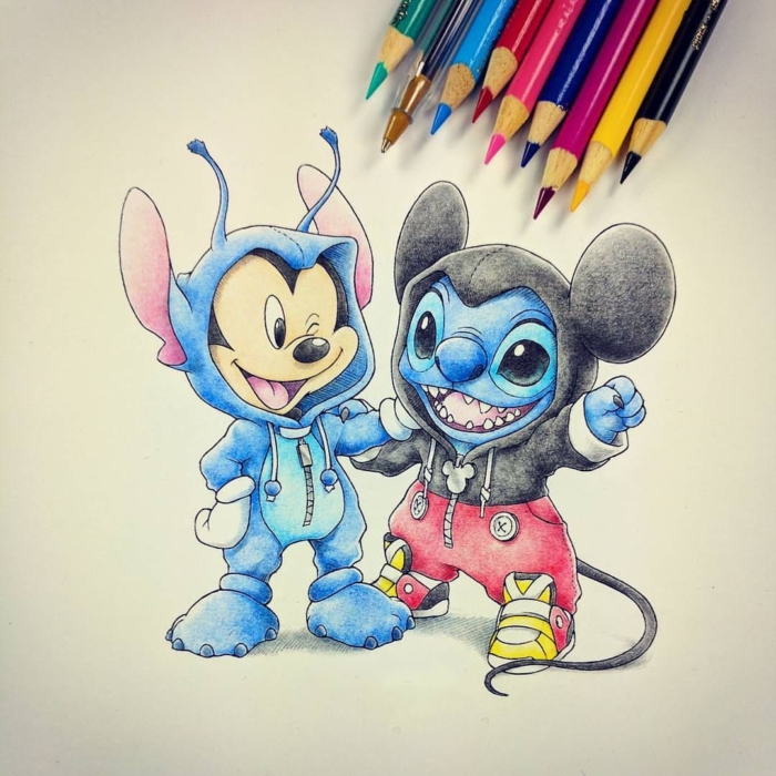 Stitch dessins et des images pour faire des croquis