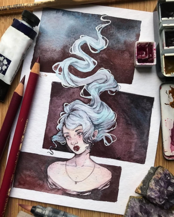 Dessins à l'aquarelle pour le croquis