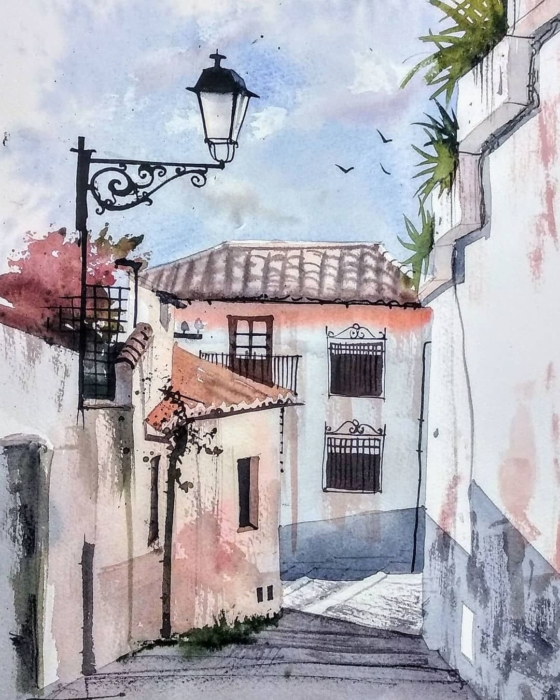 Desenhos em aquarela para desenhar