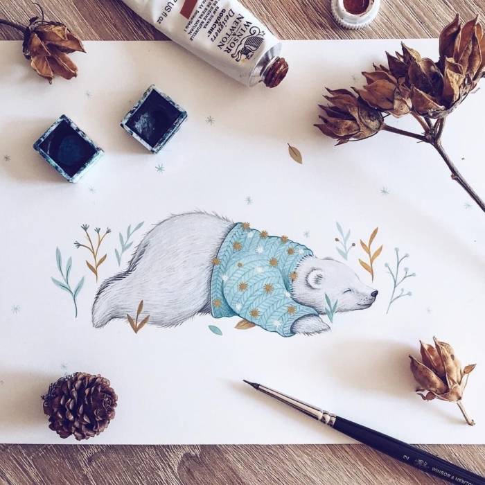 Desenhos em aquarela para desenhar