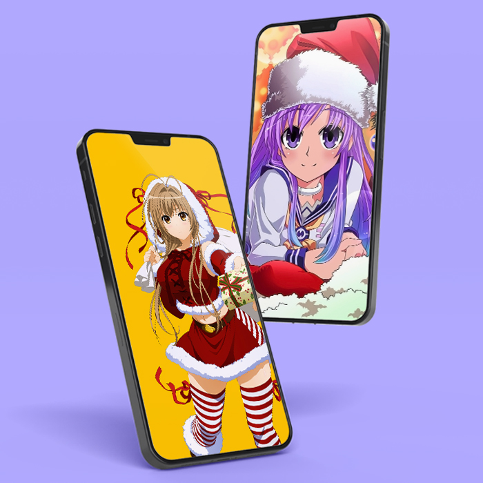 Fundos de tela para celular de natal de anime