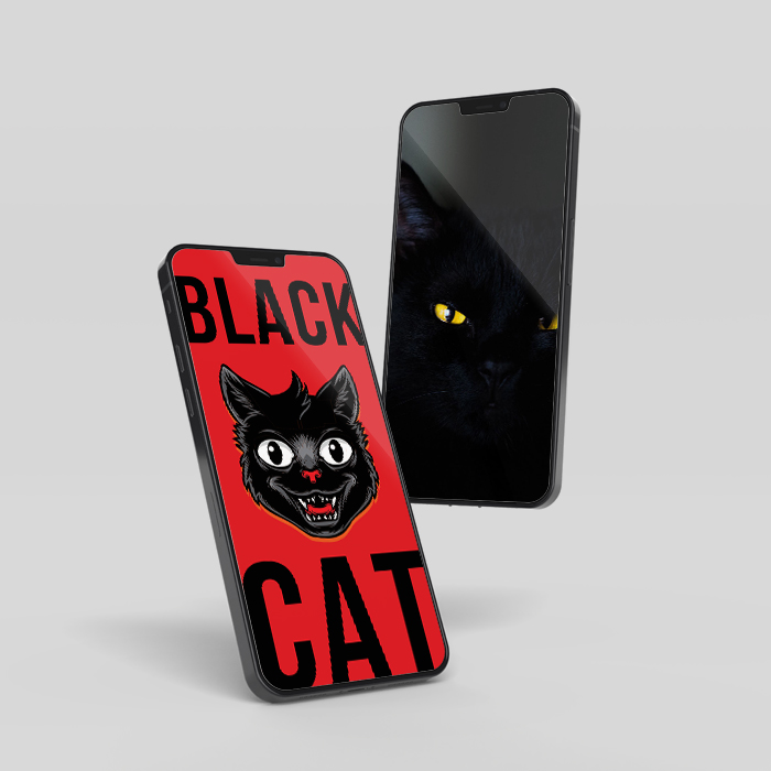 黒い猫の電話の壁紙2kと4kを無料で