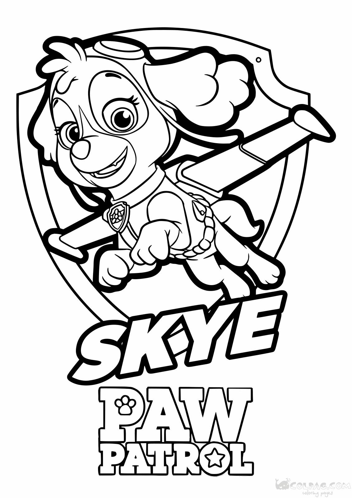 Dibujos para colorear de Skye de PAW Patrol