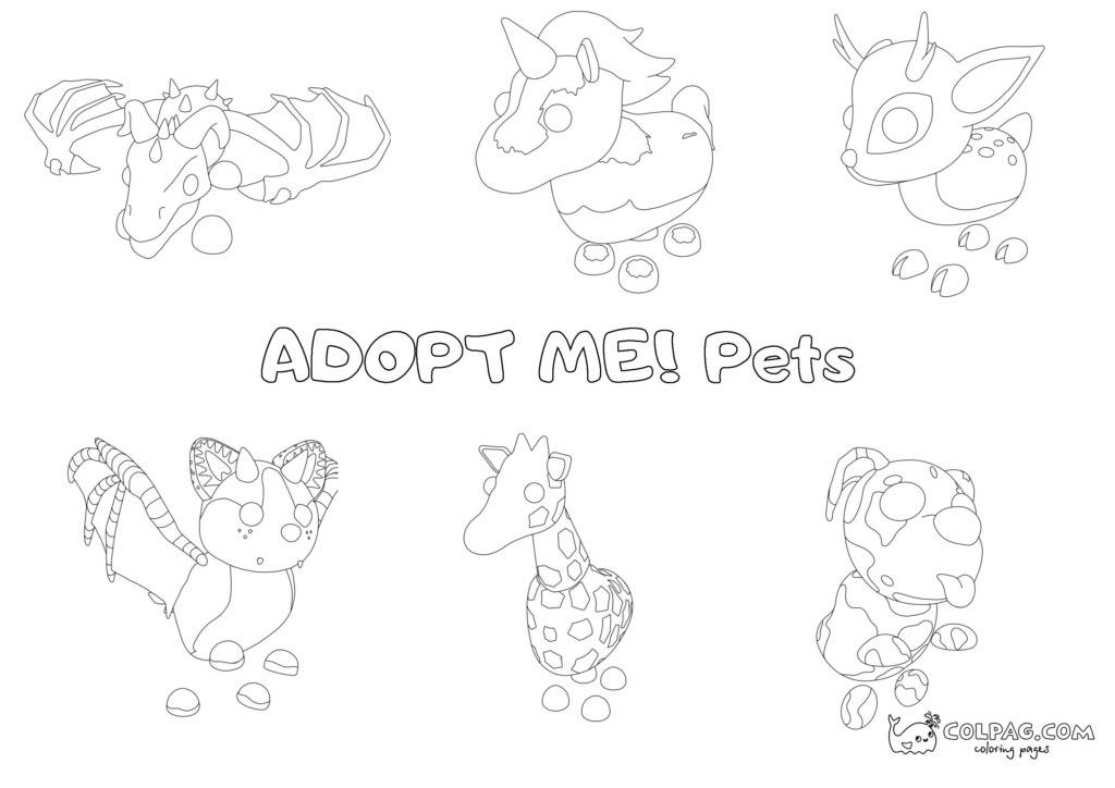 Dibujos para colorear de Adopt Me mascotas