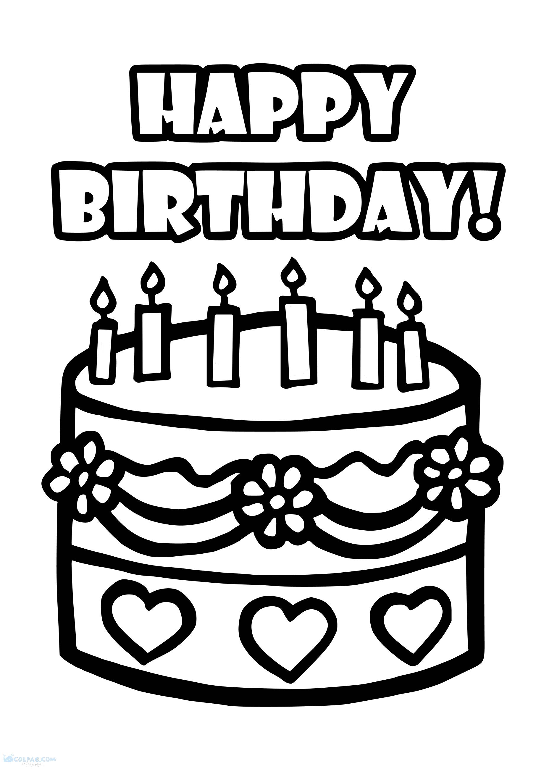 Happy Birthday Cake Coloring Pages