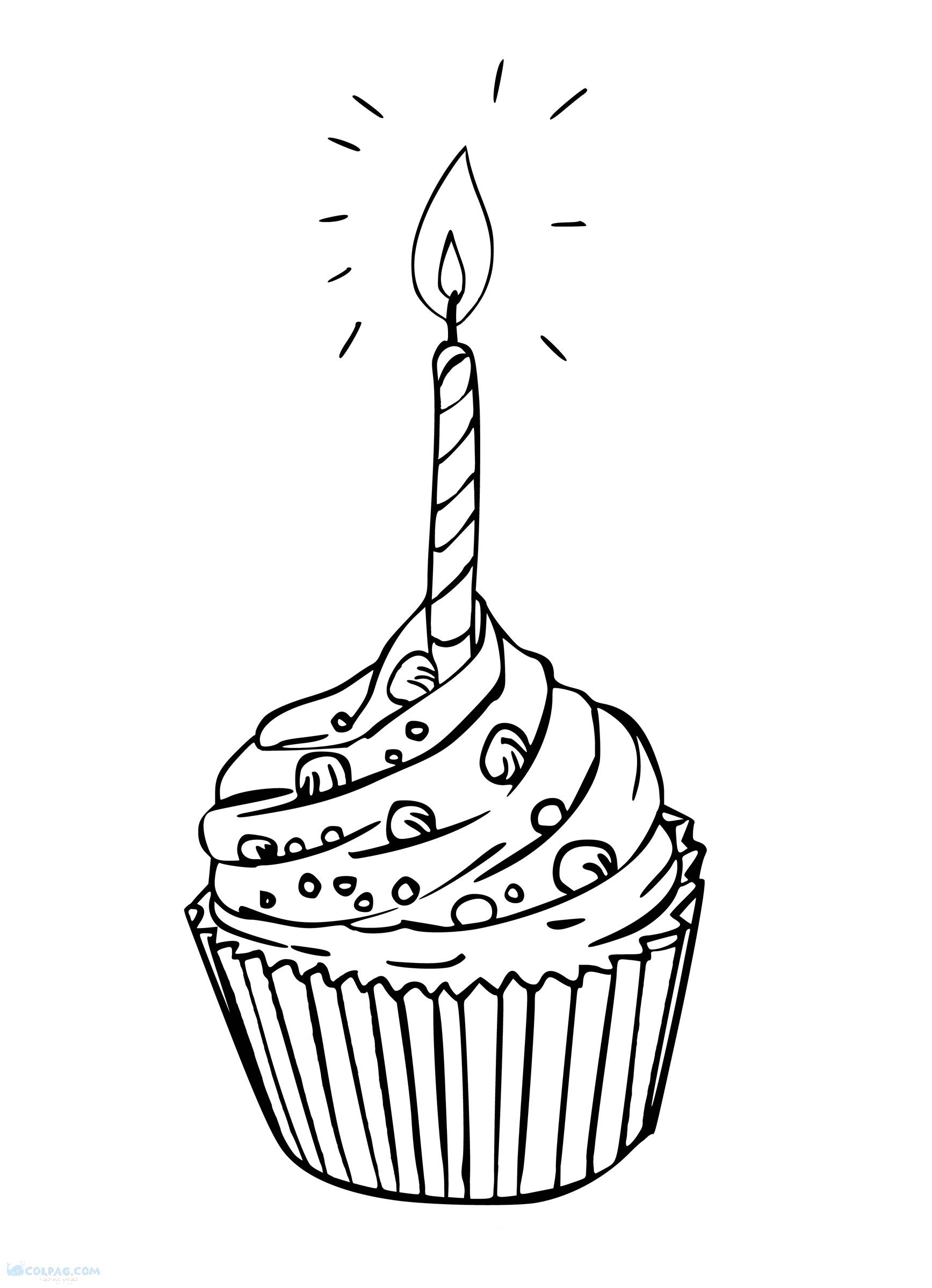 Birthday Cake Coloring Pages