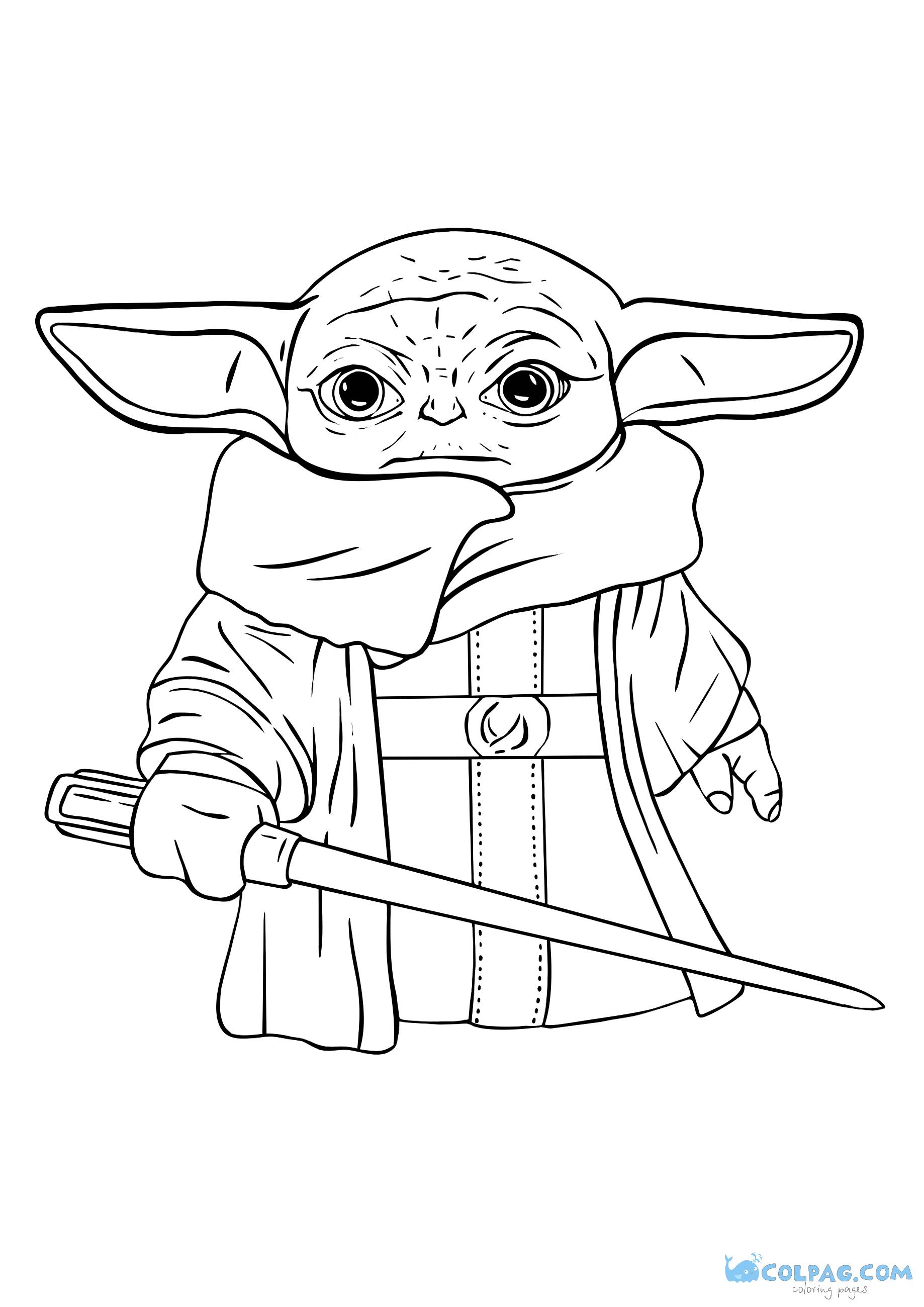 Baby Yoda nuove disegni da colorare stampabili