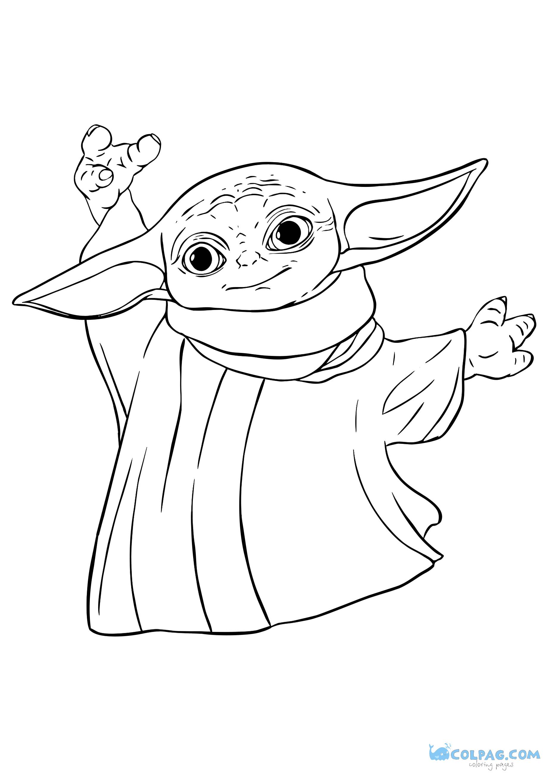 Baby Yoda nuove disegni da colorare stampabili