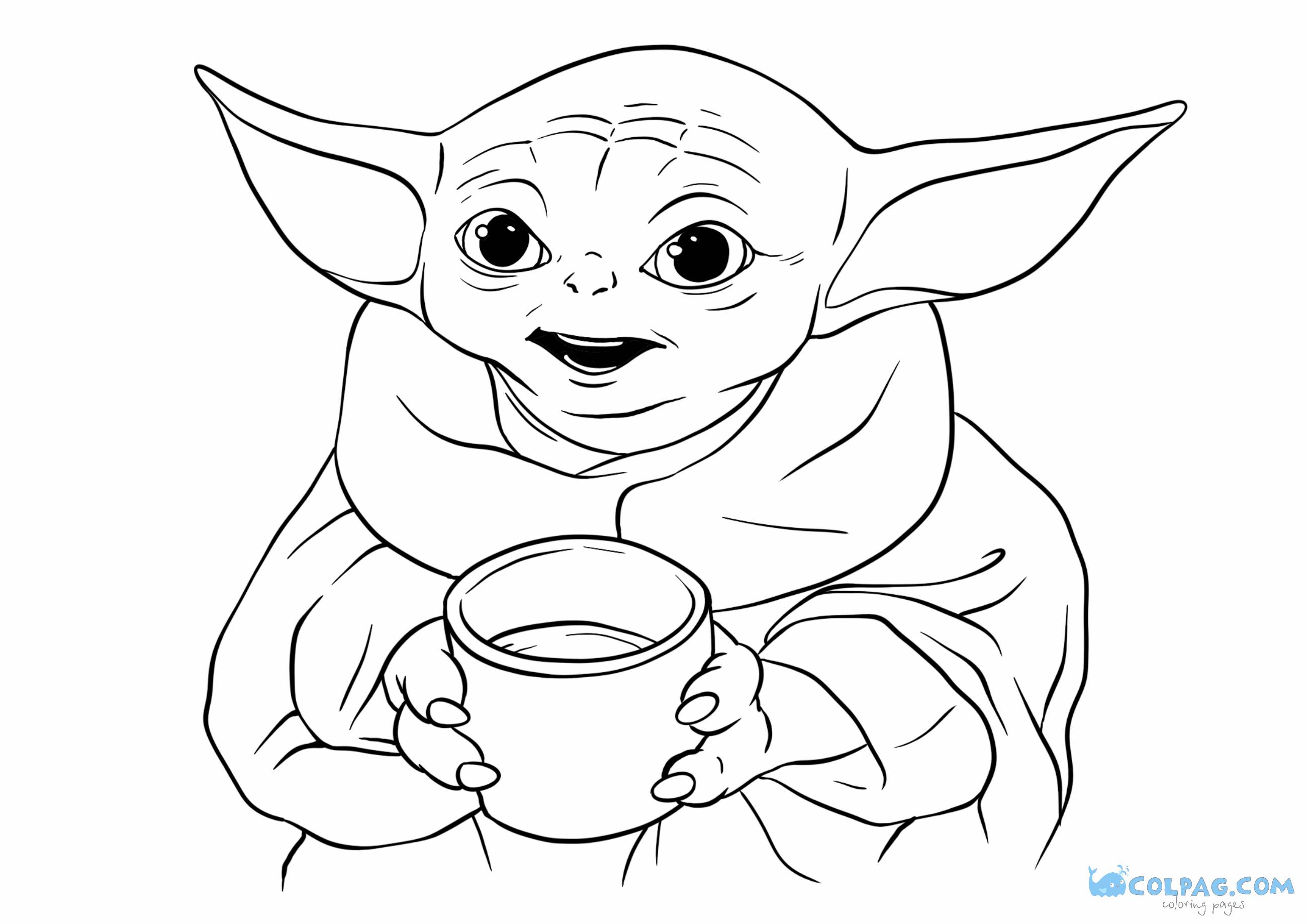 Bebé Yoda nuevos dibujos para colorear