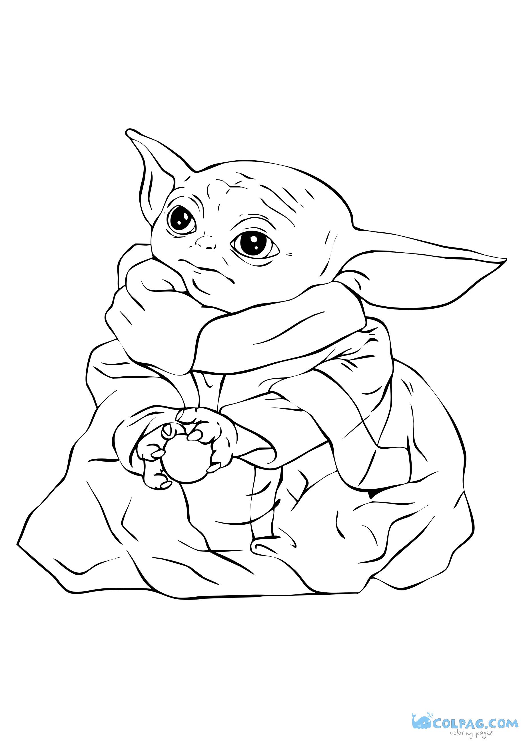 Bebé Yoda nuevos dibujos para colorear