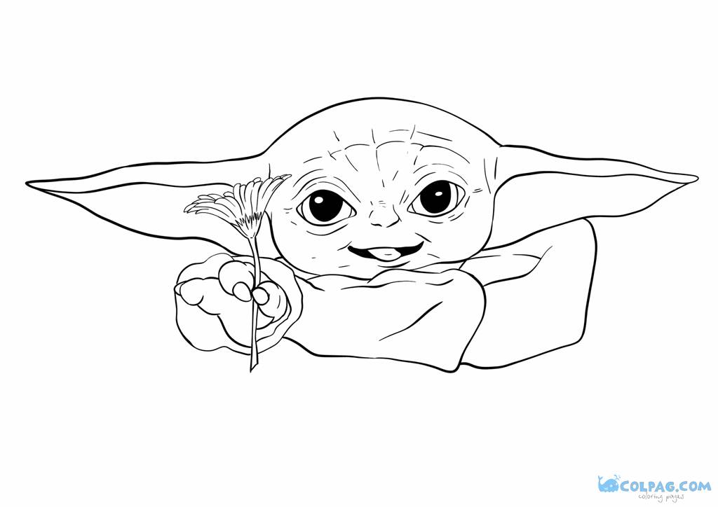 Baby Yoda novos desenhos para colorir e imprimir