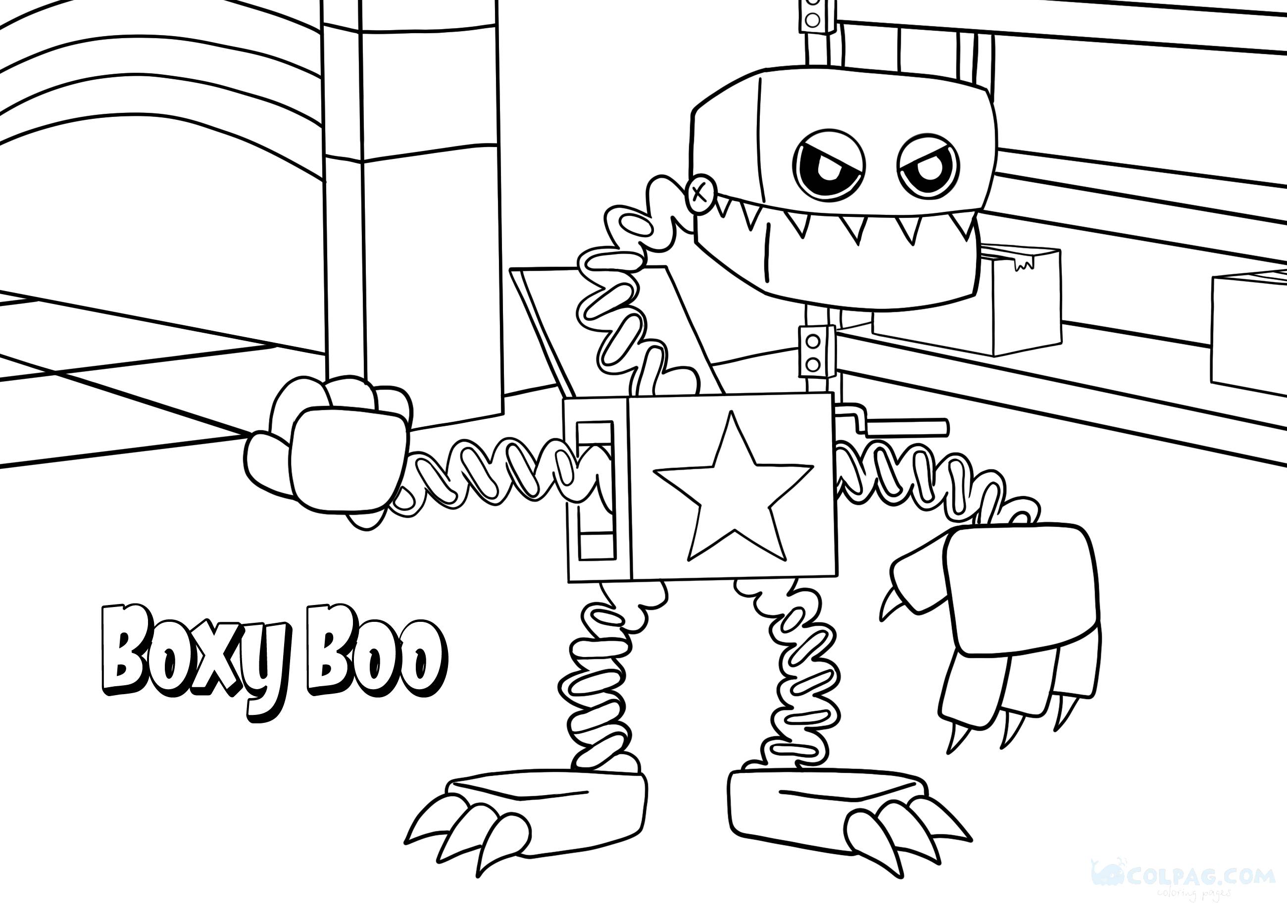 Desenhos para colorir de Boxy Boo do Project Playtime - Desenhos