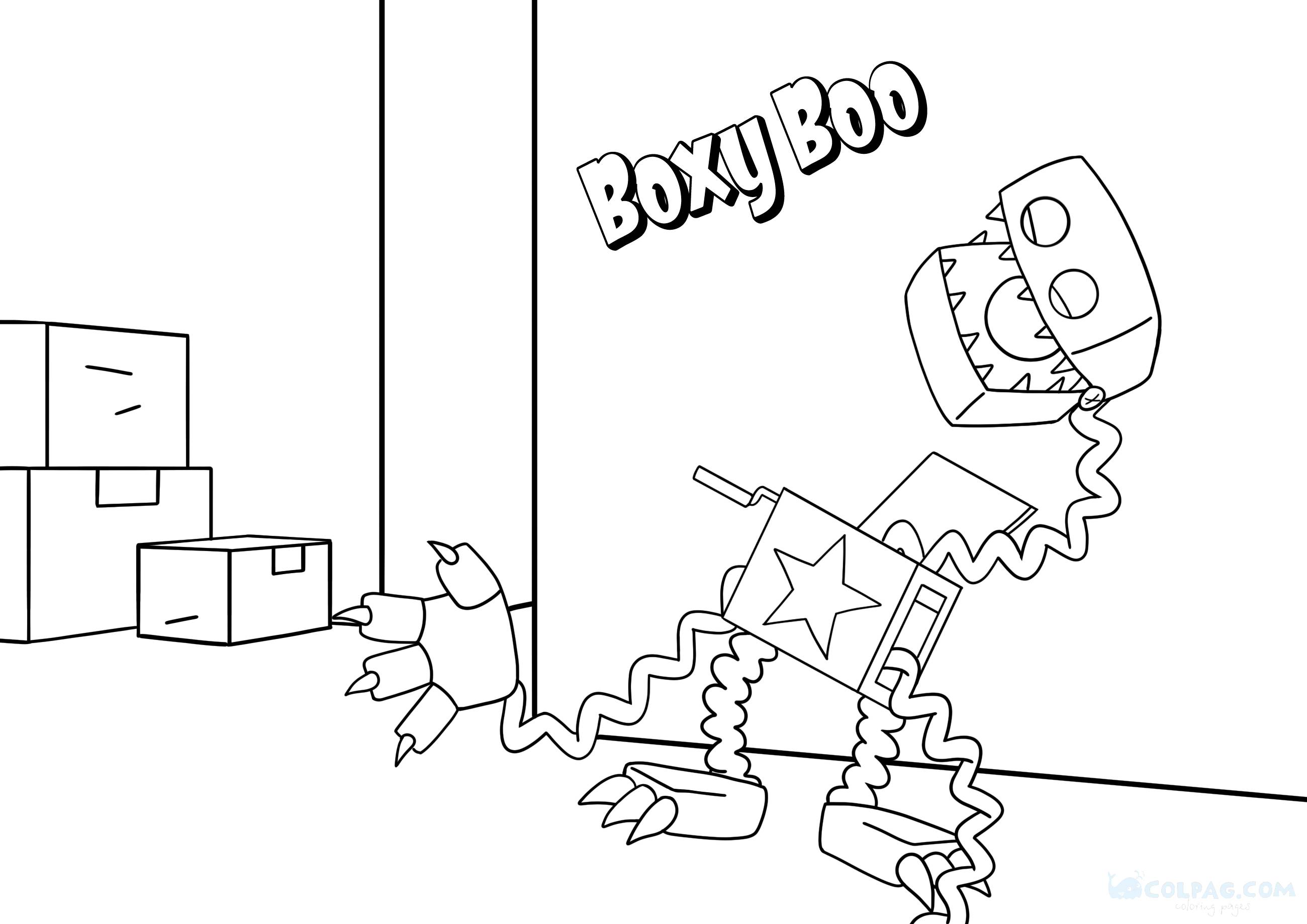 Coloring page Project Playtime : Boxy Boo 3