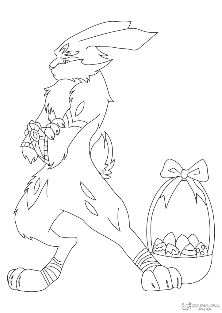 Dibujos de E. Aster Bunnymund conejito de Pascua para colorear